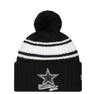 Dallas Cowboys New Era Sideline Cuffed Pom Knit Hat Black New